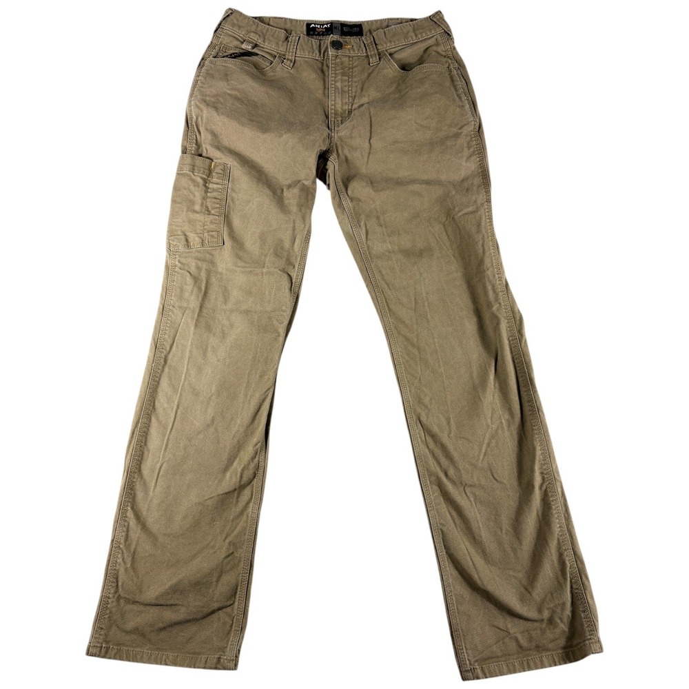 Ariat Rebar M4 Pants Men's 30x34 Khaki Relaxed Durable Weatern Workwear Heritage